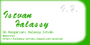 istvan halassy business card
